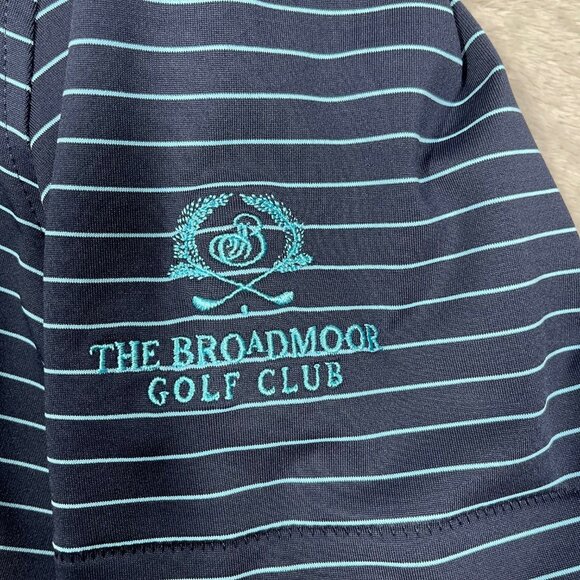 Peter Millar Crown Crafted XXL Navy Striped Polo Shirt Broadmoor Golf Club - Picture 5 of 8